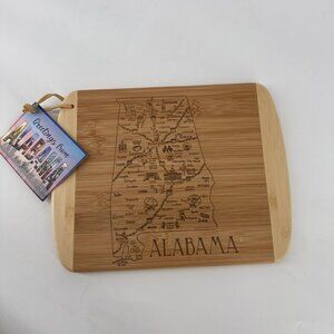 Totally Bamboo A Slice of Life Alabama State Serving Cutting Board 11” X 8.75”